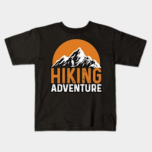 Hiking adventure, Vintage Retro style funny hiking & camping gift for hikers, hiking adventure. Kids T-Shirt